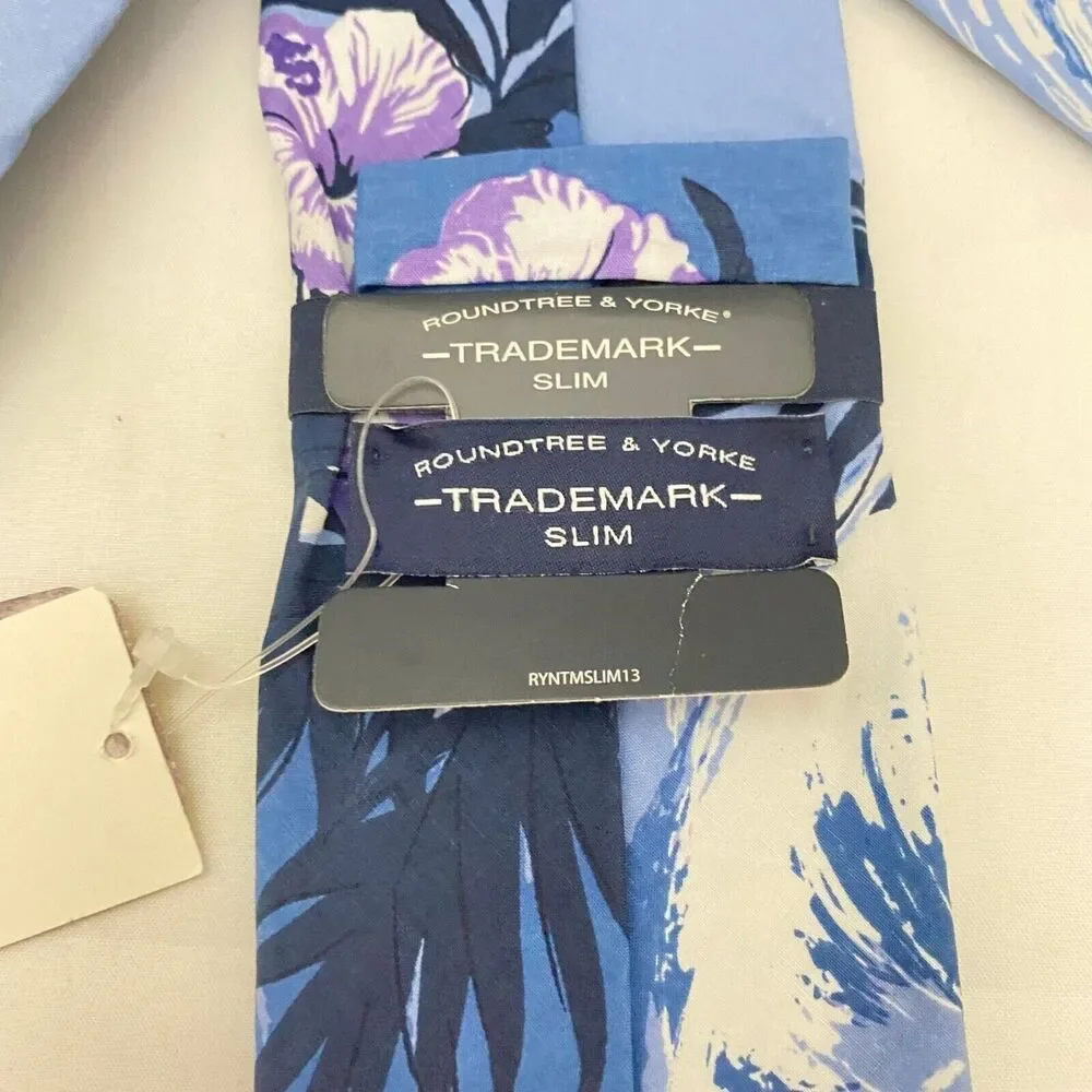 #5632 Roundtree and Yorke Purple Novelty Mens Hawaiian Surfer Necktie, Tie 57X3